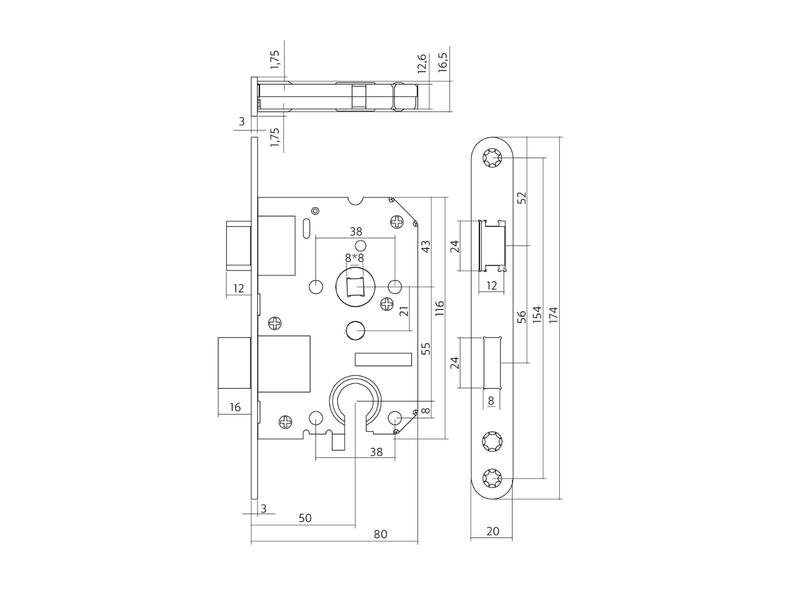 Intersteel Woningbouw cilinder dag- en nachtslot wit 55 mm