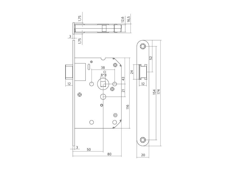 Intersteel Woningbouw loopslot rvs geborsteld