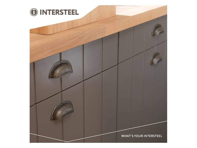 Intersteel Meubelgreep Komgreep 97 mm oud grijs
