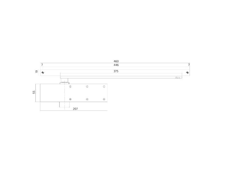 Intersteel Deurdranger met glijarm DR124 207x55x40 mm grijs