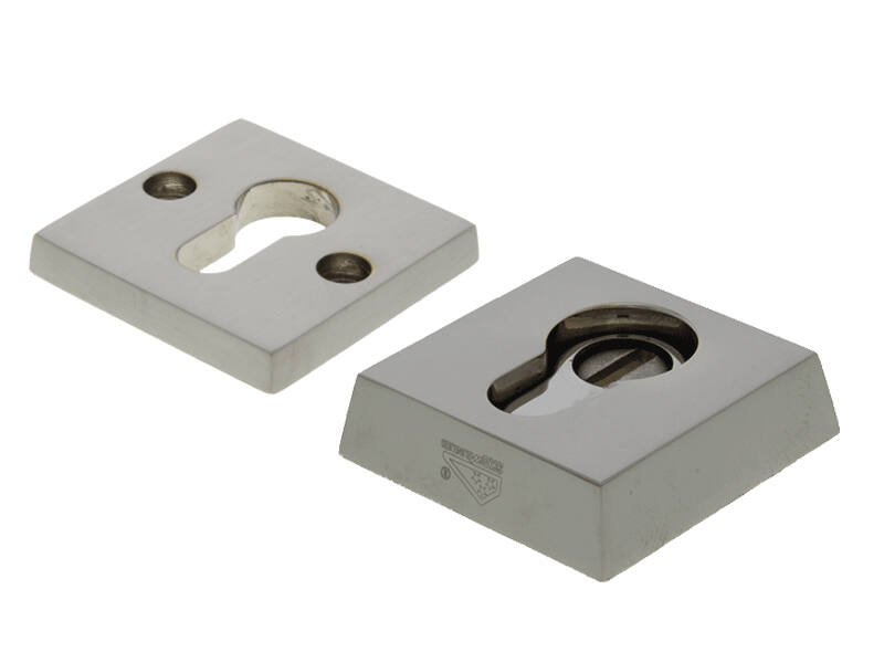Veiligheidsrozetten set kerntrek Mat nikkel PVD Bauhaus SKG3 Vierkant 55mm