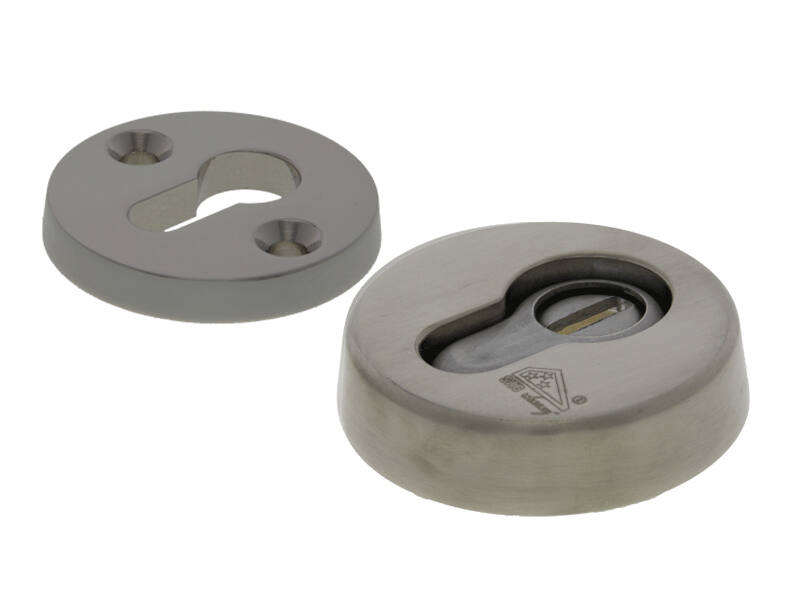 Veiligheidsrozetten set kerntrek Mat nikkel PVD SKG3 Rond 58mm