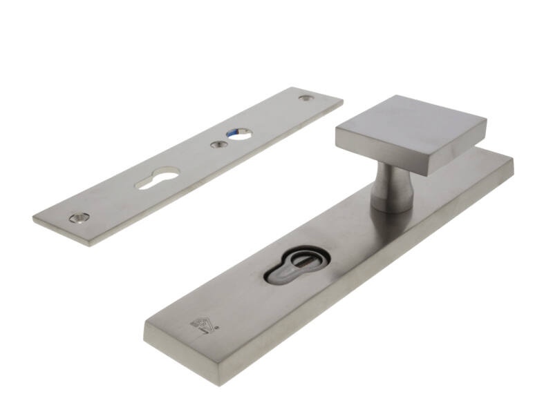Veiligheidsgarnituur kerntrek Mat nikkel PVD met knop PC72 SKG3 Bauhaus