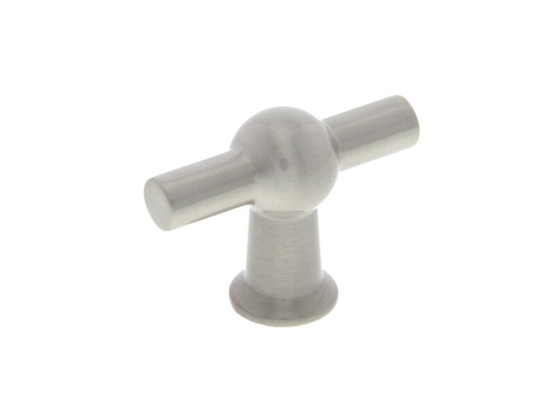 Meubelknop Mat nikkel T-model bolder