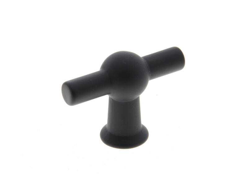 Meubelknop Mat zwart T-model bolder