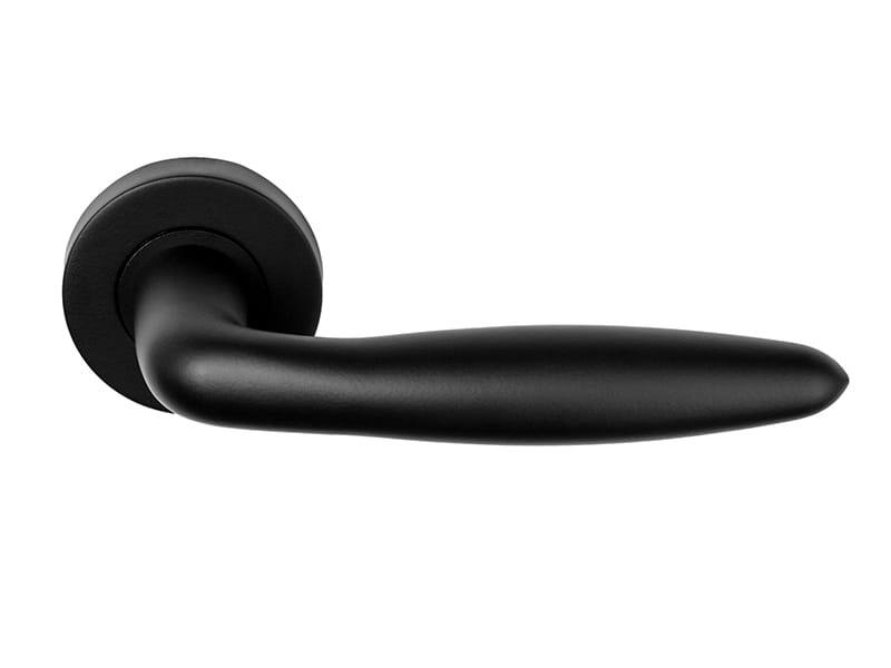 Deurkruk Zwart Basics LB18 geveerd op rozet