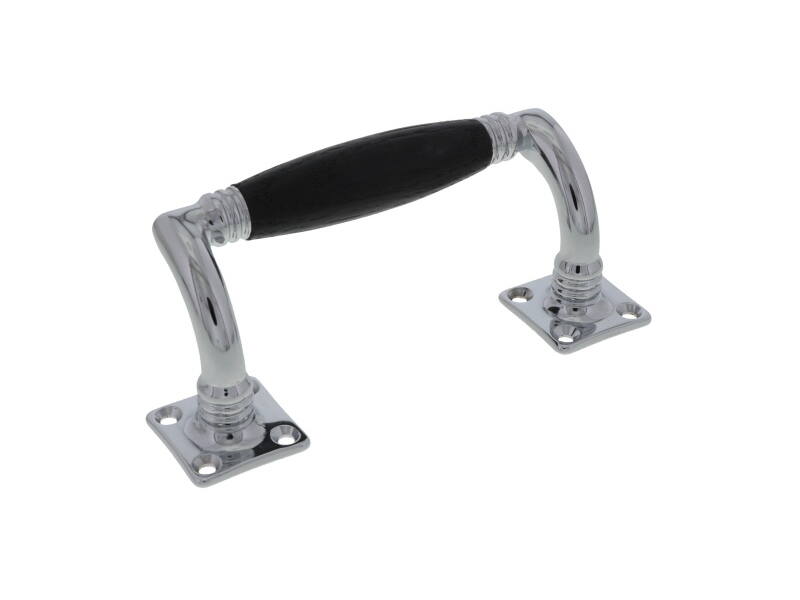 Raamgreep Chroom Ton-model met zwarte greep 110mm