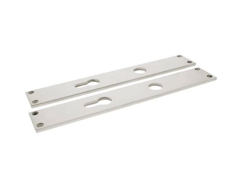 Langschild Cilinder Nikkel Bauhaus 245x40x5mm PC72