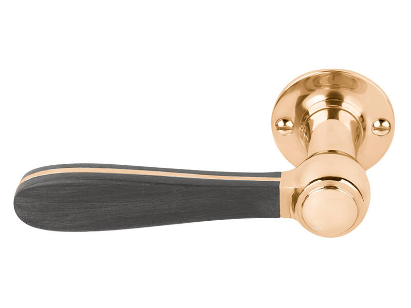 Gatdeel links Messing/zwart Bosco Lazaro Rosa-Violan 132mm LZ100-G op verende rozet