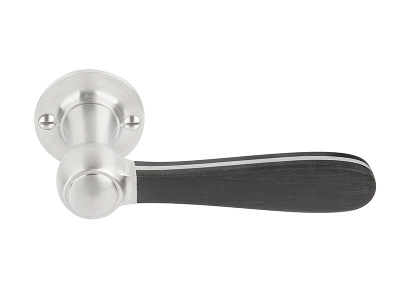 Deurkruk RVS/zwart Bosco Lazaro Rosa-Violan 132mm LZ100-G op verende rozet