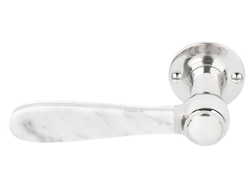 Gatdeel links RVS gepolijst/zwart Bosco Lazaro Rosa-Violan LZ100MA-G op verende rozet 132mm