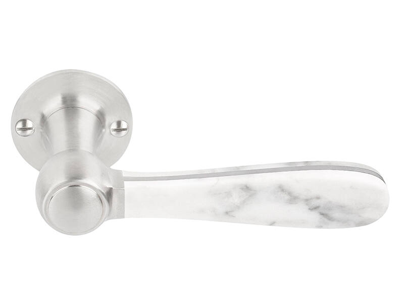 Deurkruk RVS/marmer Bosco Lazaro Rosa-Violan 132mm LZ100MA-G op verende rozet