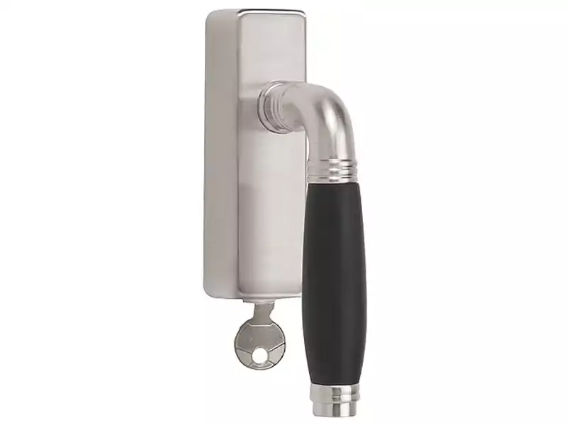 Draaikiep raamkruk Rechts Afsluitbaar 1934-DKLOCK-O mat nikkel en ebbenhout