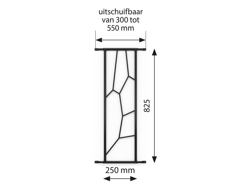 SecuBar Siertralie Deco 2 Zwart, op het kozijn