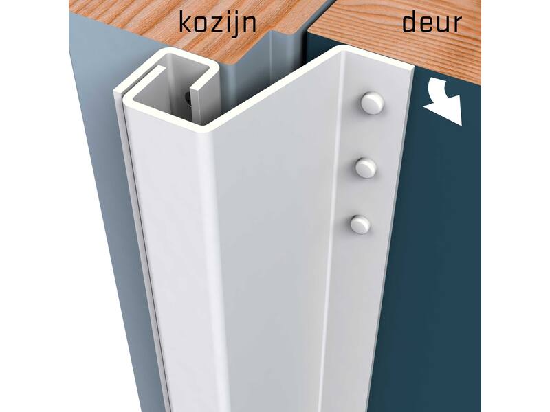 SecuStrip Anti-inbraakstrip Achterdeur 14-20 L2300mm, Wit RAL 9010