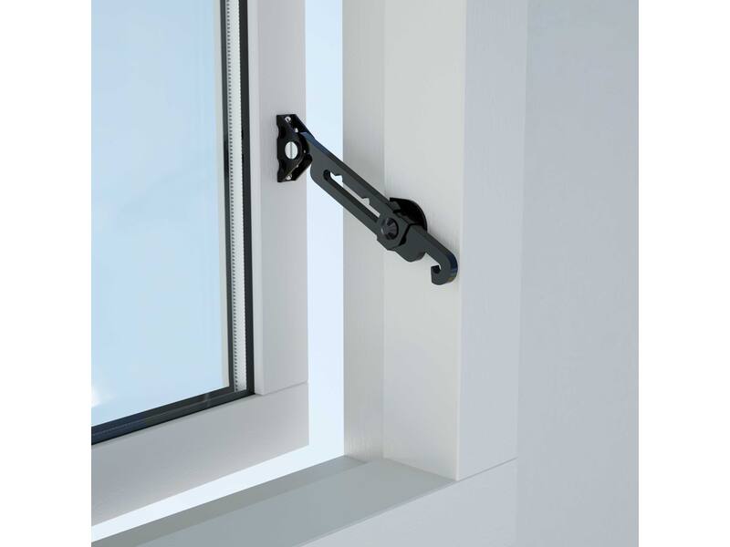 SecuMax Raamuitzetter 720 Zwart - buitendraaiend Blackline