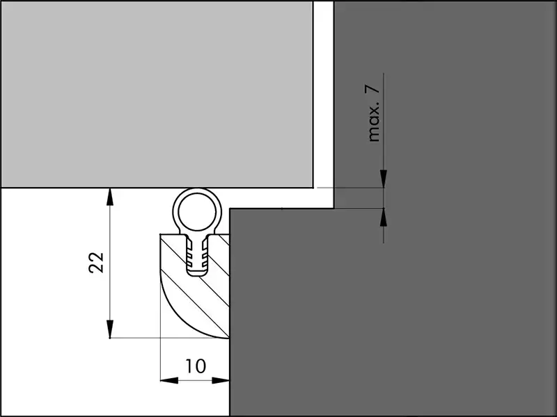 Tochtstrip Beukenhout opbouw HTS 230 cm met siliconen afdichting