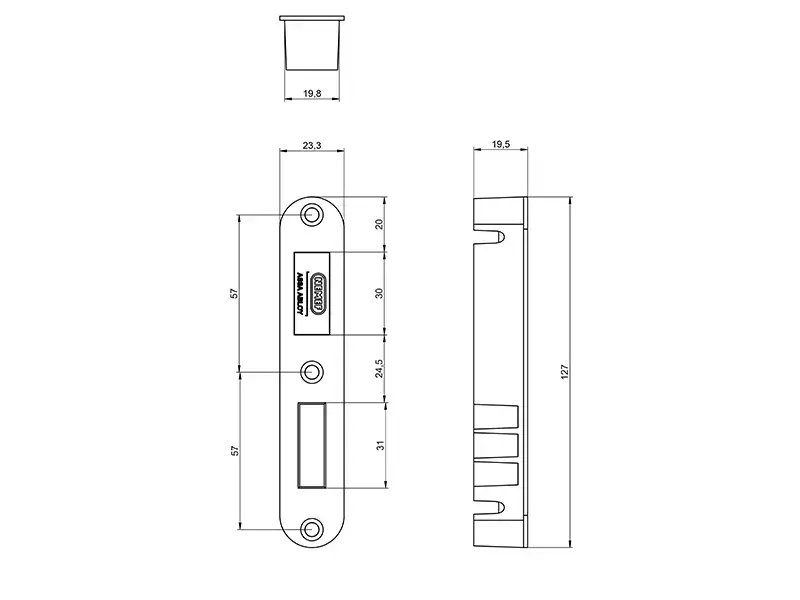 Nemef Insteek magneet dag- en nacht cilinderslot PC55mm Zwart 1255/73 Doornmaat 50mm, 1200 serie