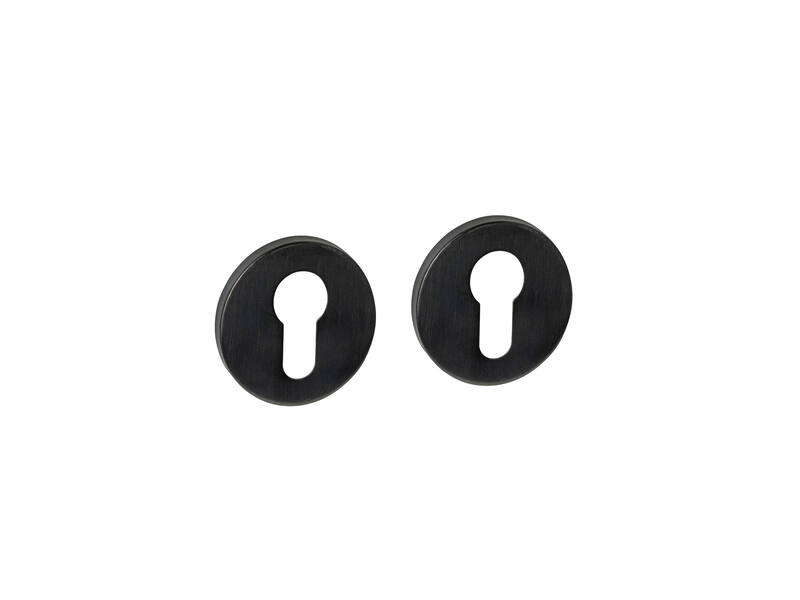 Cilinderrozetten verdekt rond 52x6mm PVD zwart