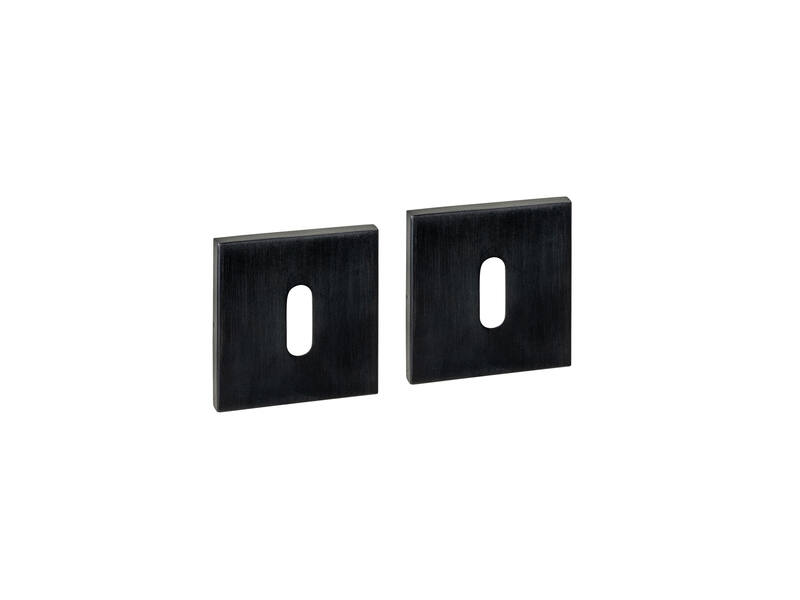 Sleutelrozetten verdekt 53x53x6mm PVD zwart