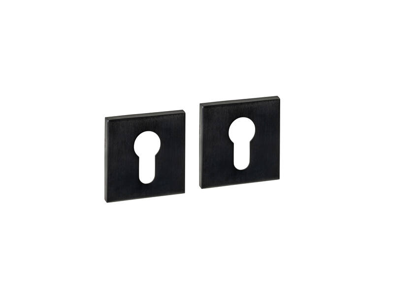 Cilinderrozetten verdekt 53x53x6mm PVD zwart