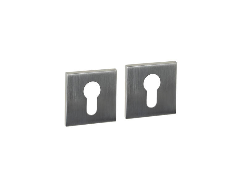 Profielcilinderrozetten verdekt 53x53x6mm RVS