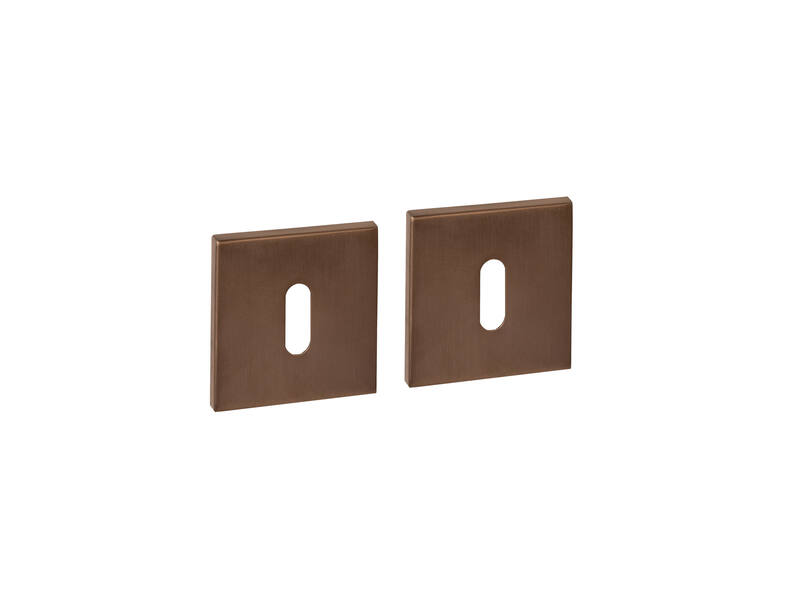 Sleutelrozetten verdekt 53x53x6mm PVD brons