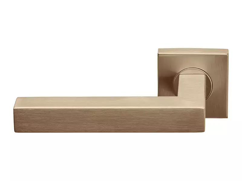 Gatdeel links PVD licht brons Basics BSQ1-G geveerd op rozet
