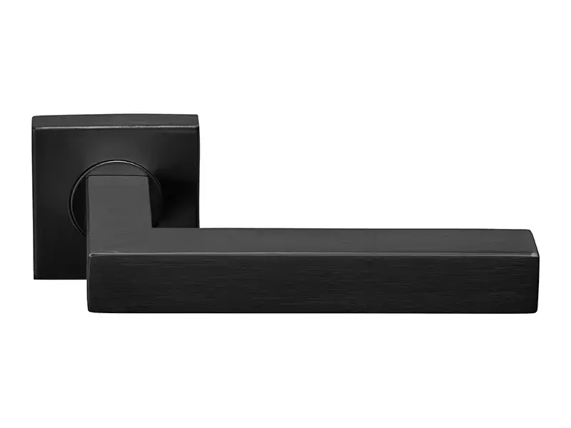 Deurkruk Gunmetal PVD Formani Basics BSQ1-G geveerde op Rozet