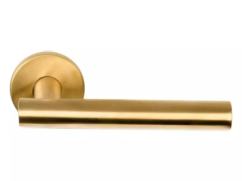 Deurkruk Mat goud PVD Formani Basics LB7-19 geveerde op Rozet