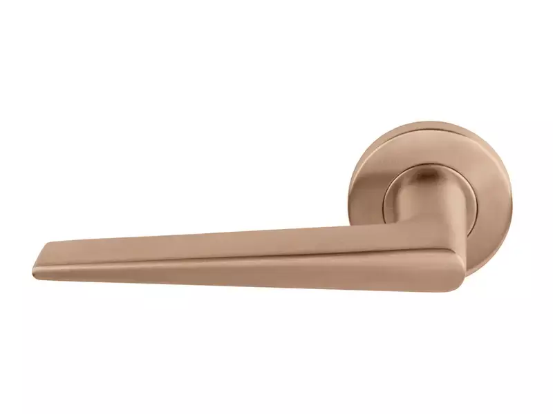 Gatdeel links PVD licht brons Basics LB21H geveerd op rozet