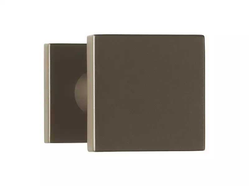 Voordeurknop Brons Vierkant 60 mm Vast op Rozet – BSQ60V