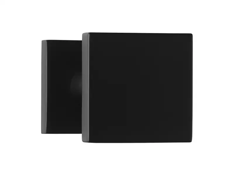 Voordeurknop Zwart Vierkant 60 mm Vast op Rozet – BSQ60V