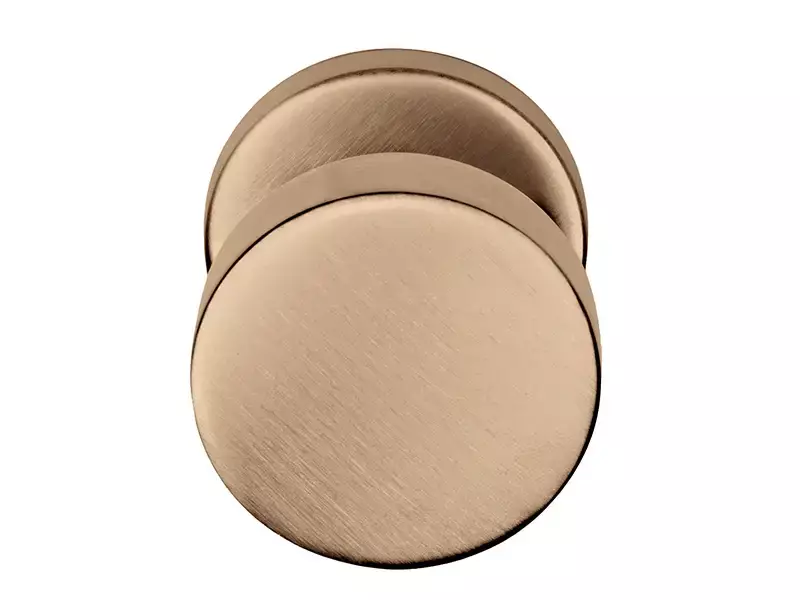 Voordeurknop licht brons PVD Rond 50 mm Vast op Rozet – LB503V