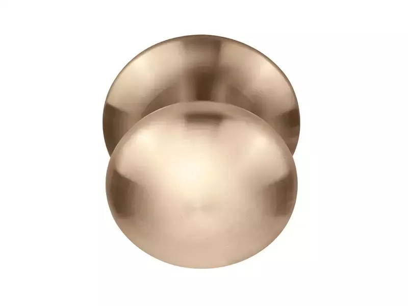 Voordeurknop licht brons PVD Rond 80 mm Vast op Rozet – LB80V