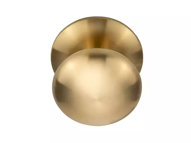 Voordeurknop Mat Goud PVD Rond 80 mm Vast op Rozet – LB80V