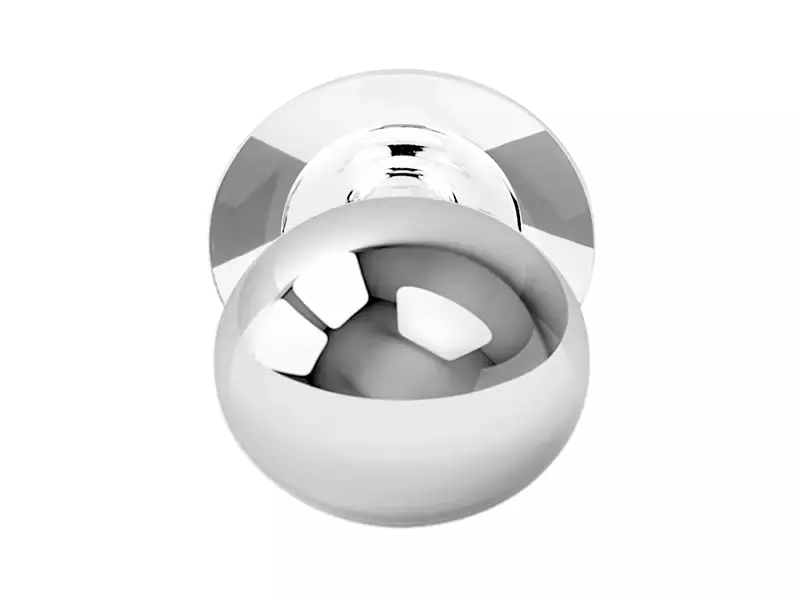 Voordeurknop gepolijst RVS Rond 80 mm Vast op Rozet – LB80V