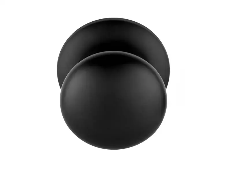 Voordeurknop Zwart Rond 80 mm Vast op Rozet – LB80V