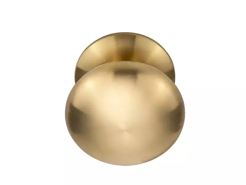 Voordeurknop Mat Goud PVD Rond 65 mm Vast op Rozet – LB65V