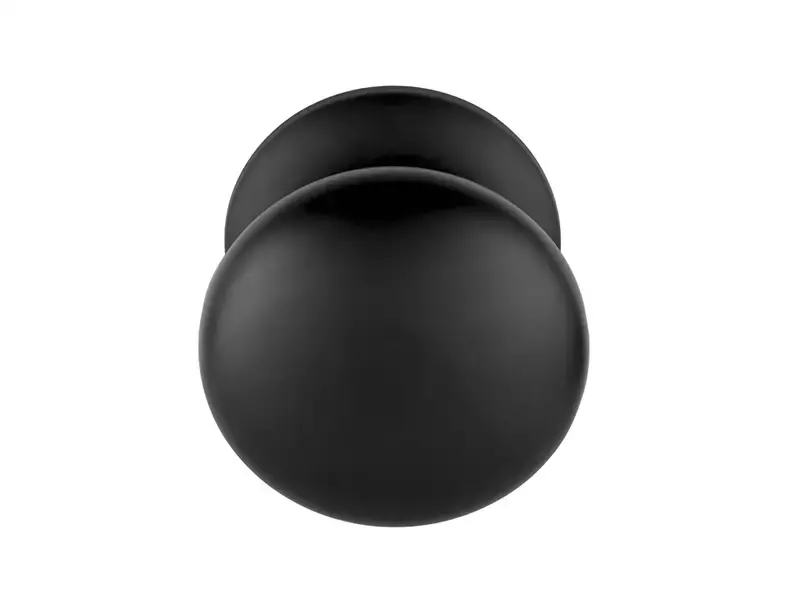 Voordeurknop Zwart Rond 65 mm Vast op Rozet – LB65V