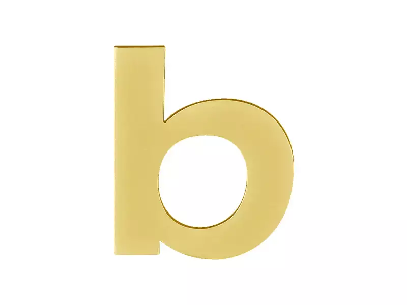 Huisletter B mat Goud PVD 77 mm – Formani Basics LBHN100-B