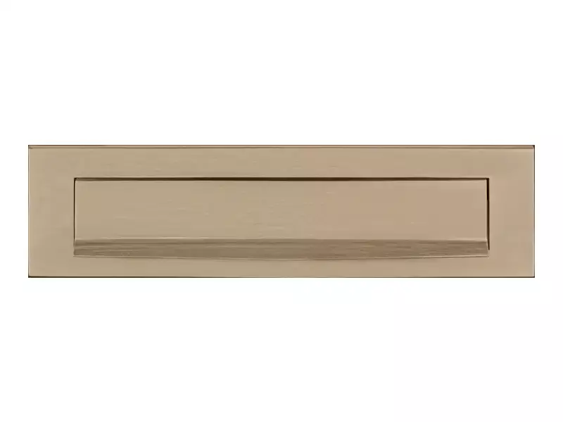 Briefplaat Licht Brons PVD 330x80 mm met Tuimelklep – Formani Basics