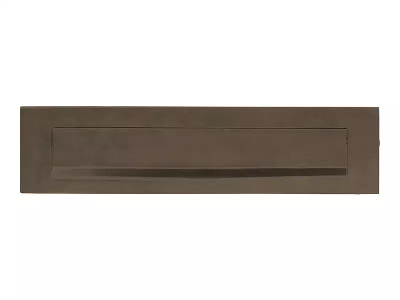 Briefplaat Brons 330x80 mm met Tuimelklep – Formani Basics