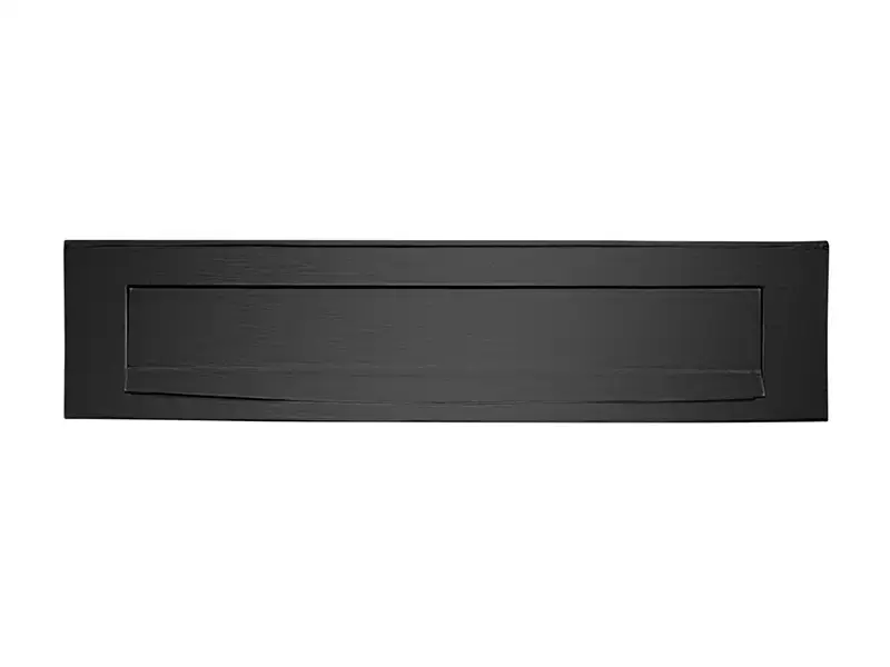 Briefplaat Gunmetal PVD 330x80 mm met Tuimelklep – Formani Basics