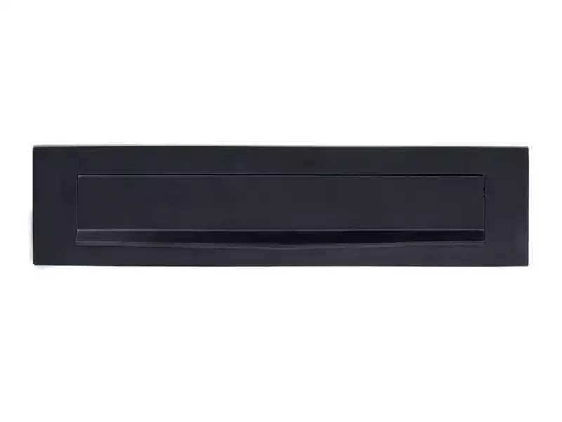 Briefplaat Zwart 330x80 mm met Tuimelklep – Formani Basics