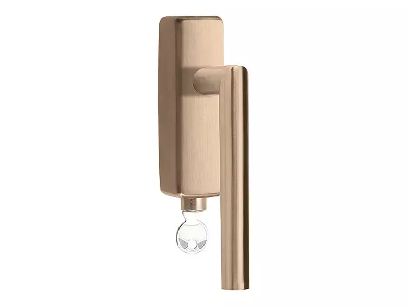 Draaikiep raamkruk licht brons PVD Afsluitbaar LB2-DKLOCK-O