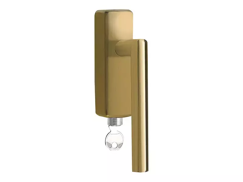 Draaikiep raamkruk Mat Goud PVD Afsluitbaar LB2-DKLOCK-O