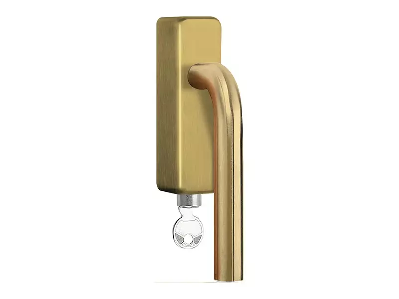 Draaikiep raamkruk Mat Goud PVD Afsluitbaar LB3-DKLOCK-O