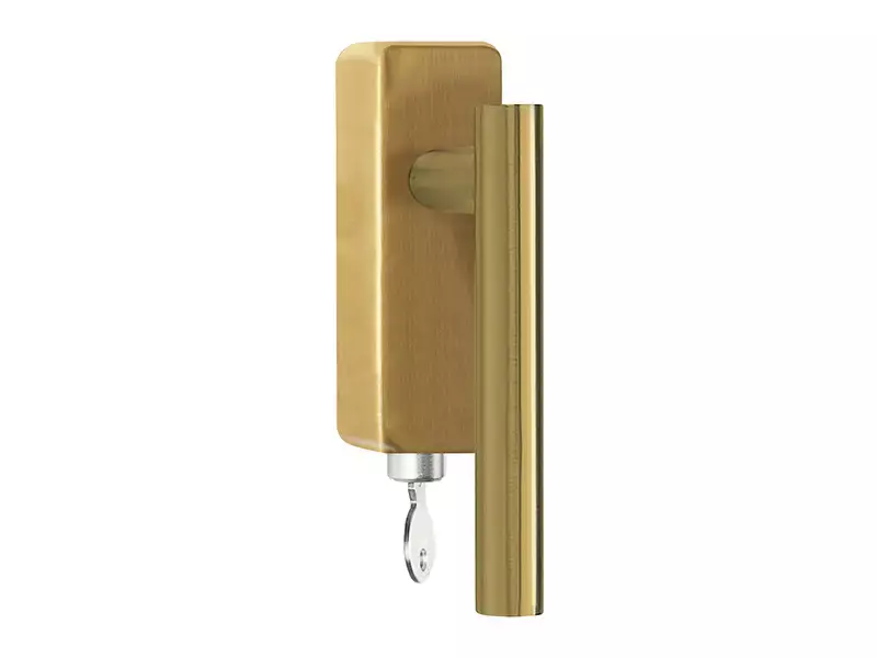 Draaikiep raamkruk Mat Goud PVD Afsluitbaar LB7-DKLOCK-O