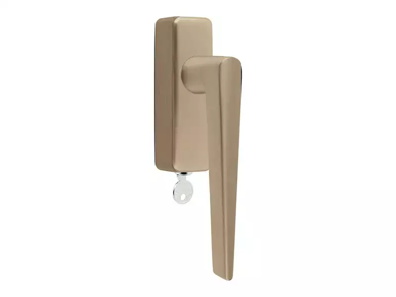 Draaikiep raamkruk licht brons PVD Afsluitbaar LB21H-DKLOCK-O
